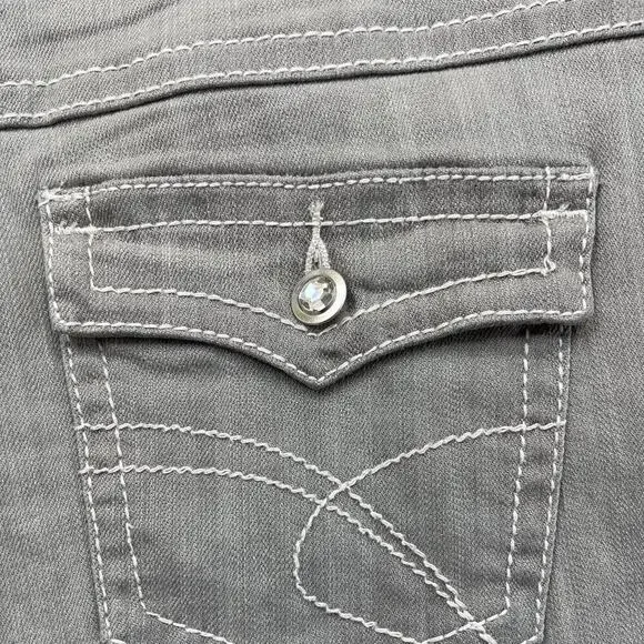 INC International Concepts Jeans Womens Size 8 Gray Regular Fit Bootleg Mid - Picture 7 of 9